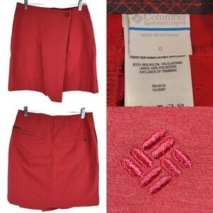 Columbia Women's Size 8 Anytime Wrap Skirt Red Camping Hiking Nylon